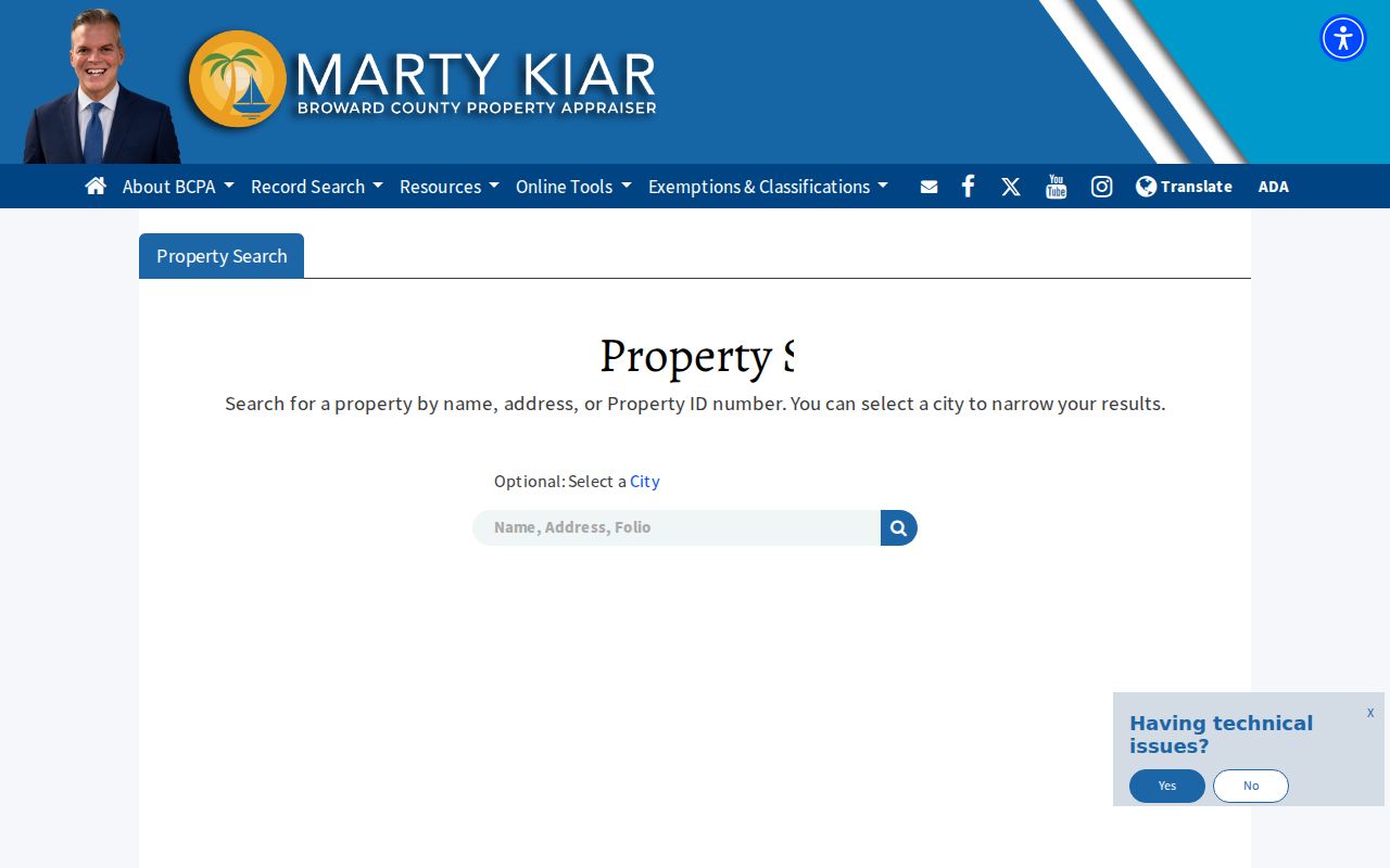 Broward County Property Appraiser search used for Weston addresses